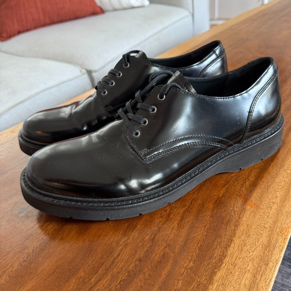 All Saints Black Leather Derby, size 45(US 12)